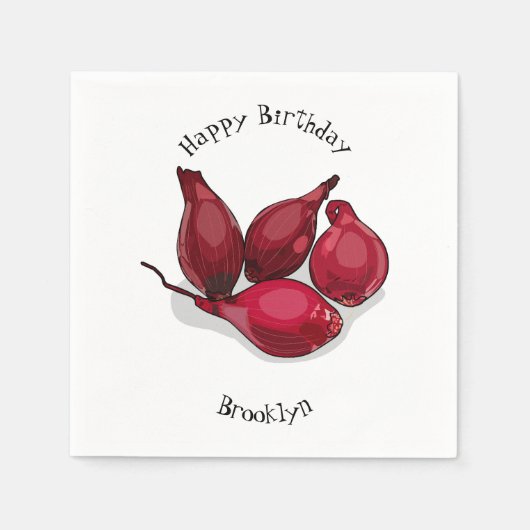 シャロット漫画イラストレーション スタンダードカクテルナプキン (正面)