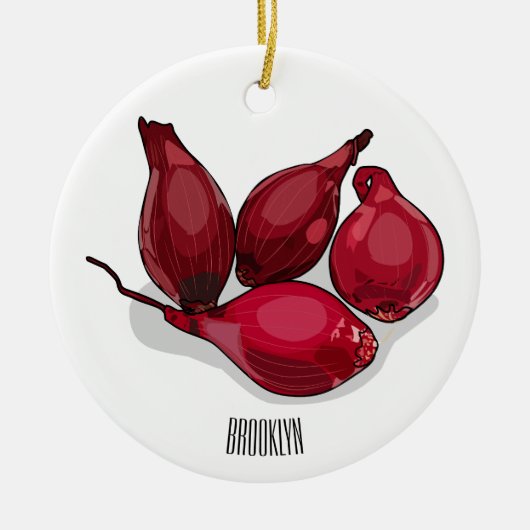 シャロット漫画イラストレーション セラミックオーナメント (正面)