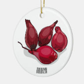 シャロット漫画イラストレーション セラミックオーナメント (左)