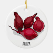 シャロット漫画イラストレーション セラミックオーナメント (裏面)