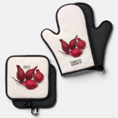 シャロット漫画イラストレーション 鍋つかみ&鍋敷きセット (正面/裏面)