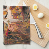 シャロット・ジョン・ウィリアム・ウォーターハウスのレディ キッチンタオル (四つ折り)