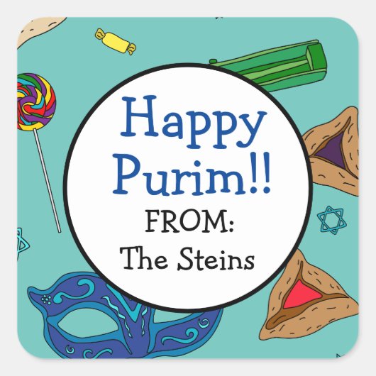 シャロッパーソナライズされたチマノーティール(緑がかった色)スクエアステッカー スクエアシール (正面)