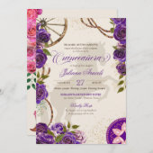 シャロパープルバラスウエスタンランチキンセアニェラ 招待状 (正面/裏面)