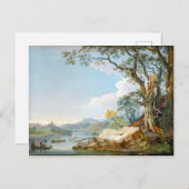 シャロプシャー州シュレウズベリーの川セバーン ポストカード (正面/裏面)