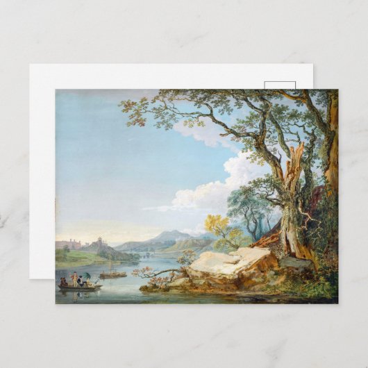 シャロプシャー州シュレウズベリーの川セバーン ポストカード (正面/裏面)