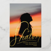 シャロムハートハヌッカホリデーフォトフォイルカード 箔シーズンカード (正面)