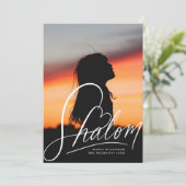 シャロムハートハンドレタリングハヌッカフォトカード シーズンカード (スタンド正面)