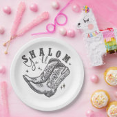 シャロムヤールカウボーイユダヤ教ハヌッカウエスト ペーパープレート (パーティー)