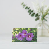 シャロンかわいらし・ハイビスカスのピンクのバラパーソナライズされた  名刺 (スタンド正面)