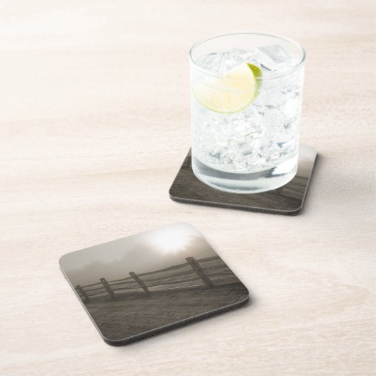 シャロンの近くの霧を通した塀そして日が差すこと コースター (右側)