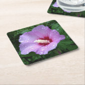 シャロンコースターのピンクローズ スクエアペーパーコースター (アングル)