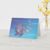 シャロンシャープによる魚泡 カード (黄色い花)