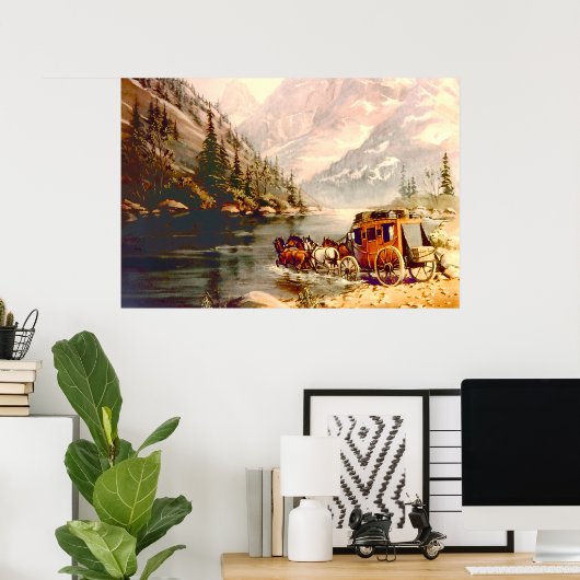 シャロンシャーペの川スタージコーチクロッシング ポスター (ホームオフィス)