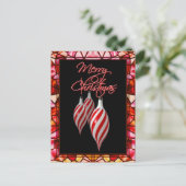 シャロンストライプシャルプによる赤・白ステンドグラス シーズンポストカード (スタンド正面)