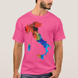 シャロン・カミングスによるイタリア地図 おもしろTシャツ Tシャツ