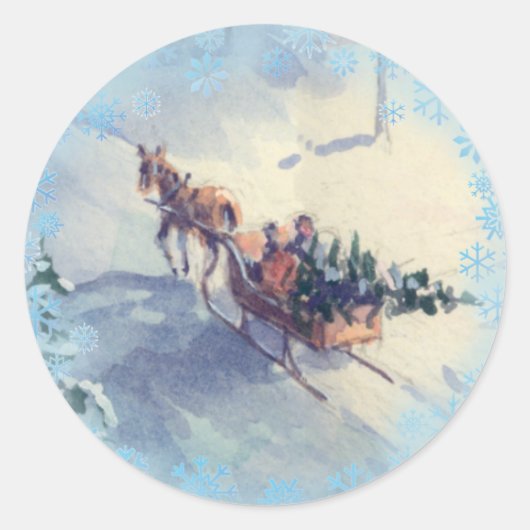 シャロン・シャルプによるクリスマスツリーの持ち帰り ラウンドシール (正面)