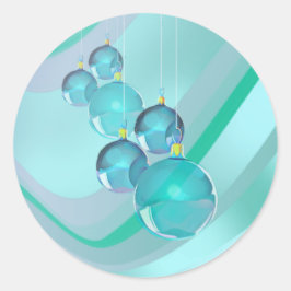 シャロン・シャープによるクリスマスボール&リボン ラウンドシール