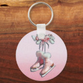 シャロン・シャープによるピンク色のアイススケート キーホルダー (正面)