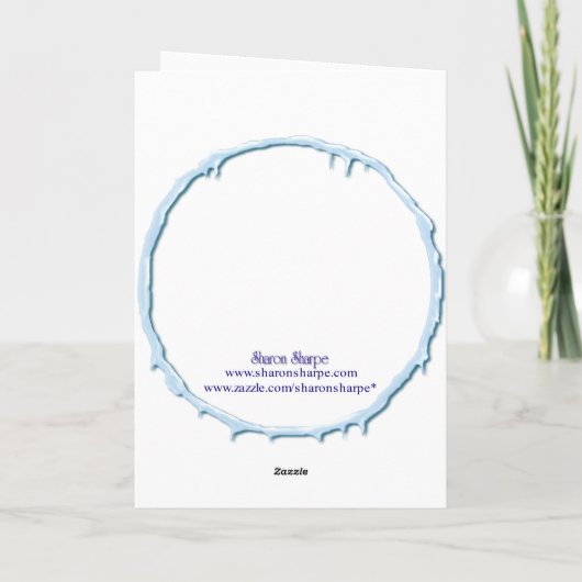 シャロン・シャープによる古い風車 & 氷柱 シーズンカード (裏面)