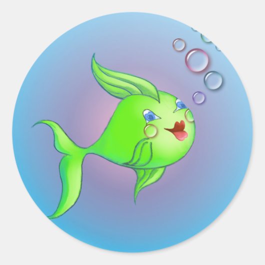 シャロン・シャープの魚の泡 ラウンドシール (正面)