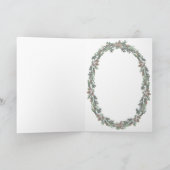 シャロン・シャープ作　冬のログキャビンとリース シーズンカード (内部)