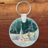 シャロン・シャーペによるクリスマスイブ教会 キーホルダー (正面)