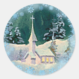 シャロン・シャーペによるクリスマスイブ教会 ラウンドシール