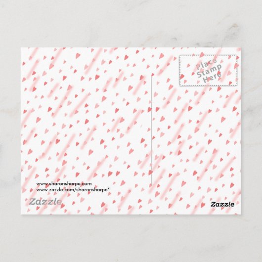 シャロン・シャーペによる愛の傘のシャワー ポストカード (裏面)