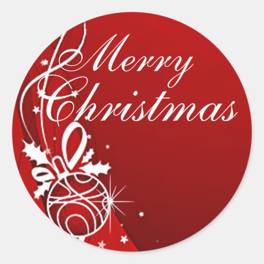 シャロン・シャーペの赤いクリスマス ラウンドシール (正面)