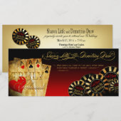 シャロン＆デミトリウス リネン ラスベガス デラックス レッド 招待状 (正面/裏面)