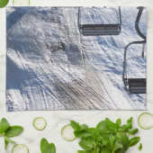 シャロン・ドーンが設計した～をスキーでリフト キッチンタオル (折り畳み)