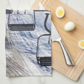 シャロン・ドーンが設計した～をスキーでリフト キッチンタオル (四つ折り)