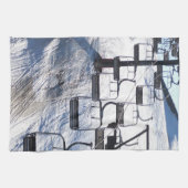 シャロン・ドーンが設計した～をスキーでリフト キッチンタオル (横)