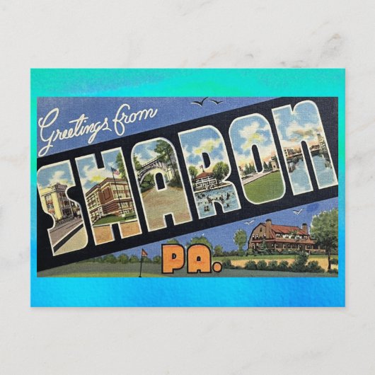 シャロン、ペンシルバニア州ヴィンテージ旅行はがき ポストカード (正面)