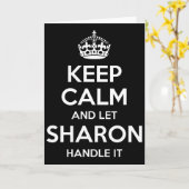シャロン Keep Calm オーダーメイド名前 面白い誕生日 カード (黄色い花)