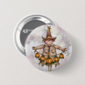 シャロンSHARPE著かかし及びカボチャ花輪 缶バッジ (正面&裏面)