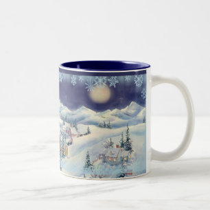 シャロンSHARPE著クリスマスの町のコップ ツートーンマグカップ