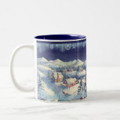 シャロンSHARPE著クリスマスの町のコップ ツートーンマグカップ (左)
