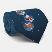 シャロンSHARPE著サンタ及びトナカイのオーナメント ネクタイ (ロール)