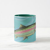 シャロンSHARPE著ニジマスの魚 マグカップ (中央)