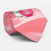 シャロンSHARPE著ピンクのクリスマスのオーナメントのタイ ネクタイ (ロール)