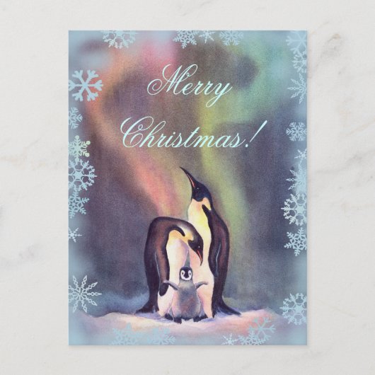 シャロンSHARPE著メリークリスマスのペンギン シーズンポストカード (正面)