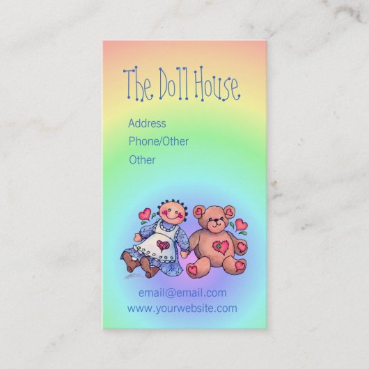 シャロンSHARPE著人形及びくま 名刺 (正面)