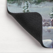 シャロンSHARPE著冬の丸太小屋 マウスパッド (コーナー)