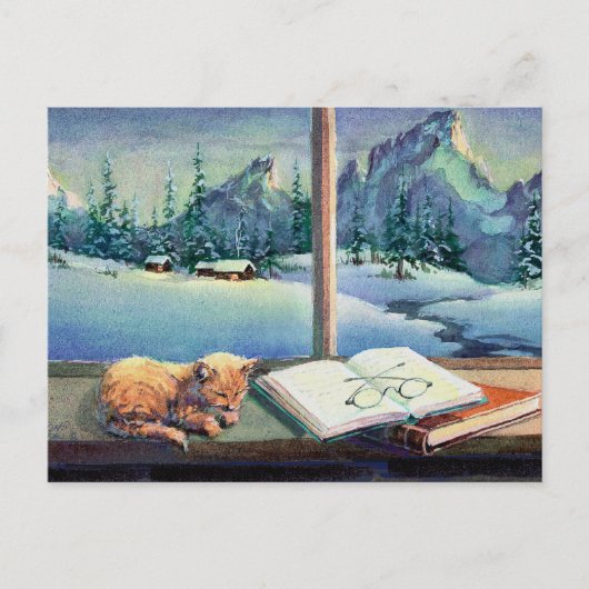 シャロンSHARPE著土台の子ネコ ポストカード (正面)