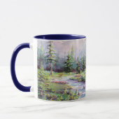 シャロンSHARPE著山の丸太小屋 マグカップ (左)