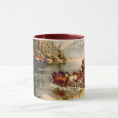 シャロンSHARPE著川の駅馬車の交差 マグカップ (中央)