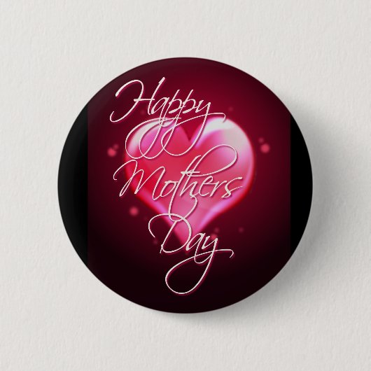 シャロンSHARPE著幸せな母の日のハート 缶バッジ (正面)