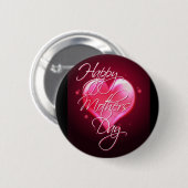 シャロンSHARPE著幸せな母の日のハート 缶バッジ (正面&裏面)